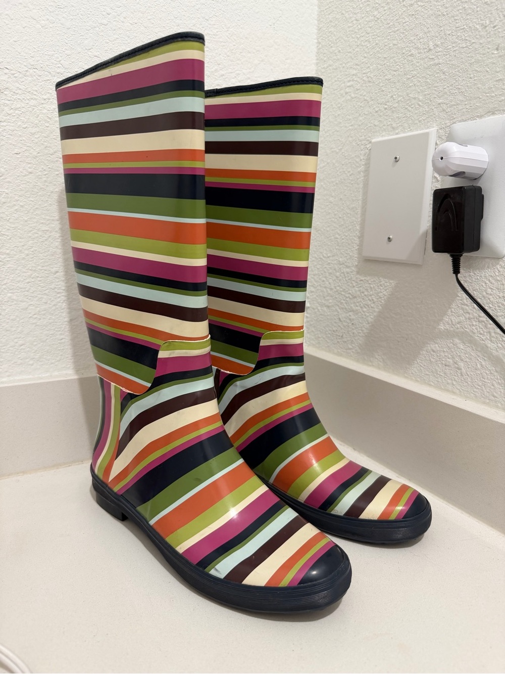 Vintage Coach Legacy Stripe Rainboots (9)